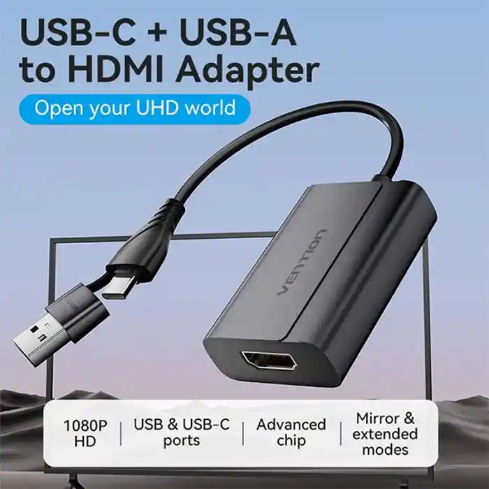 Vention ACYHB USB-C and USB-A to HDMI Adapter